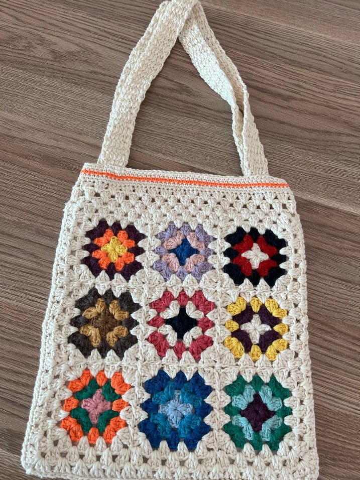 Renkli Örgü Bohem Kadın Çanta - Görsel 2
