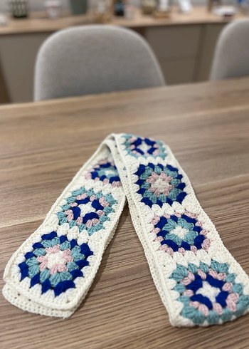 Çok Renkli Bohem Örgü Kadın Atkı - Görsel 5