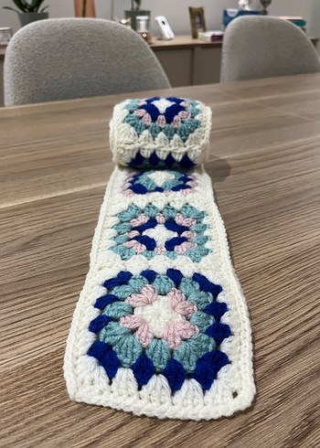 Çok Renkli Bohem Örgü Kadın Atkı - Görsel 7