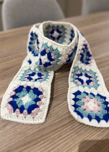 Çok Renkli Bohem Örgü Kadın Atkı - Görsel 2