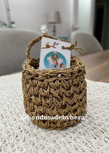 Bej Örgü Sepet - Görsel 3