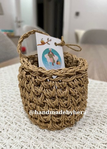 Bej Örgü Sepet - Görsel 2