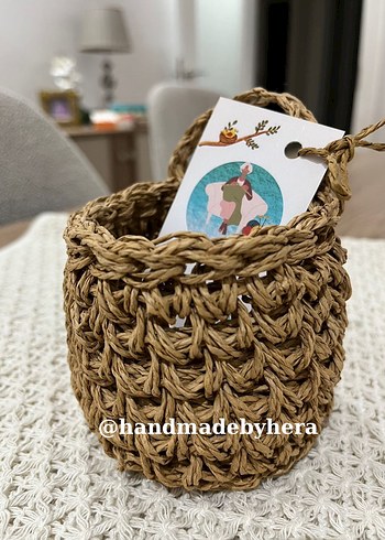 Bej Örgü Sepet - Görsel 4