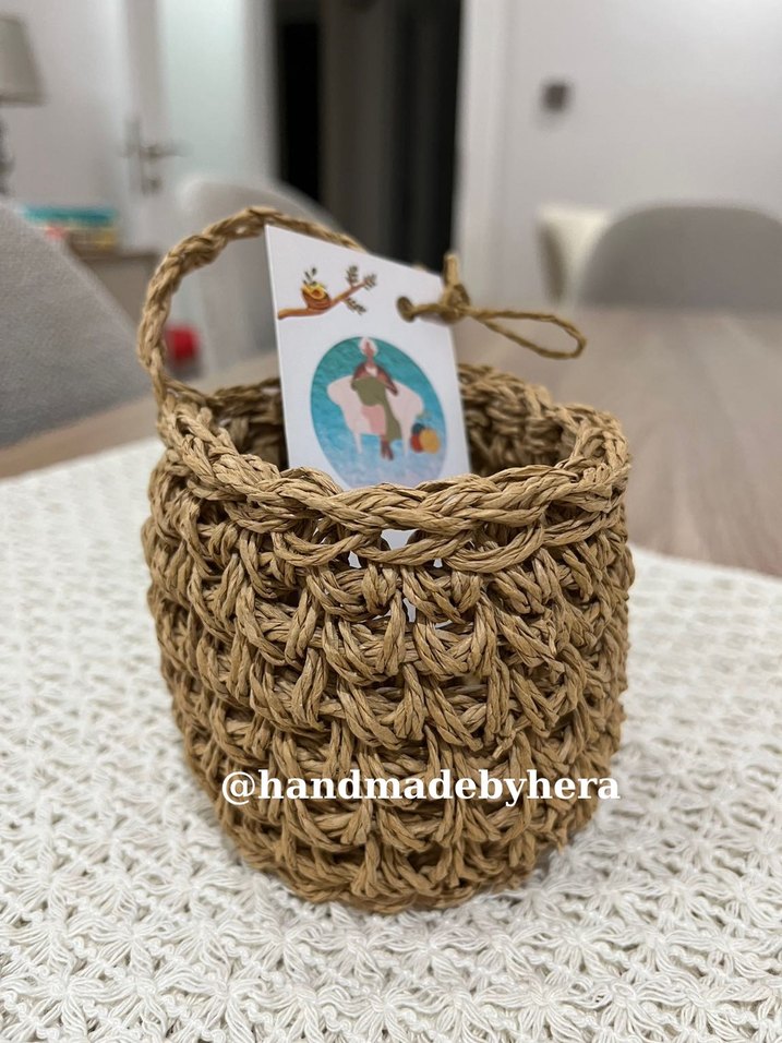 Bej Örgü Sepet - Görsel 2