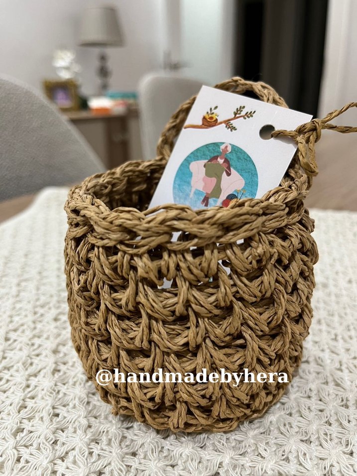 Bej Örgü Sepet - Görsel 4