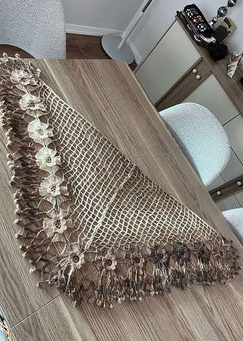 Dantel Detaylı Bohem Kadın Örgü Şal - Görsel 6