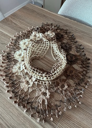 Dantel Detaylı Bohem Kadın Örgü Şal - Görsel 3