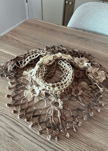 Dantel Detaylı Bohem Kadın Örgü Şal - Görsel 7