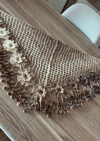 Dantel Detaylı Bohem Kadın Örgü Şal - Görsel 5