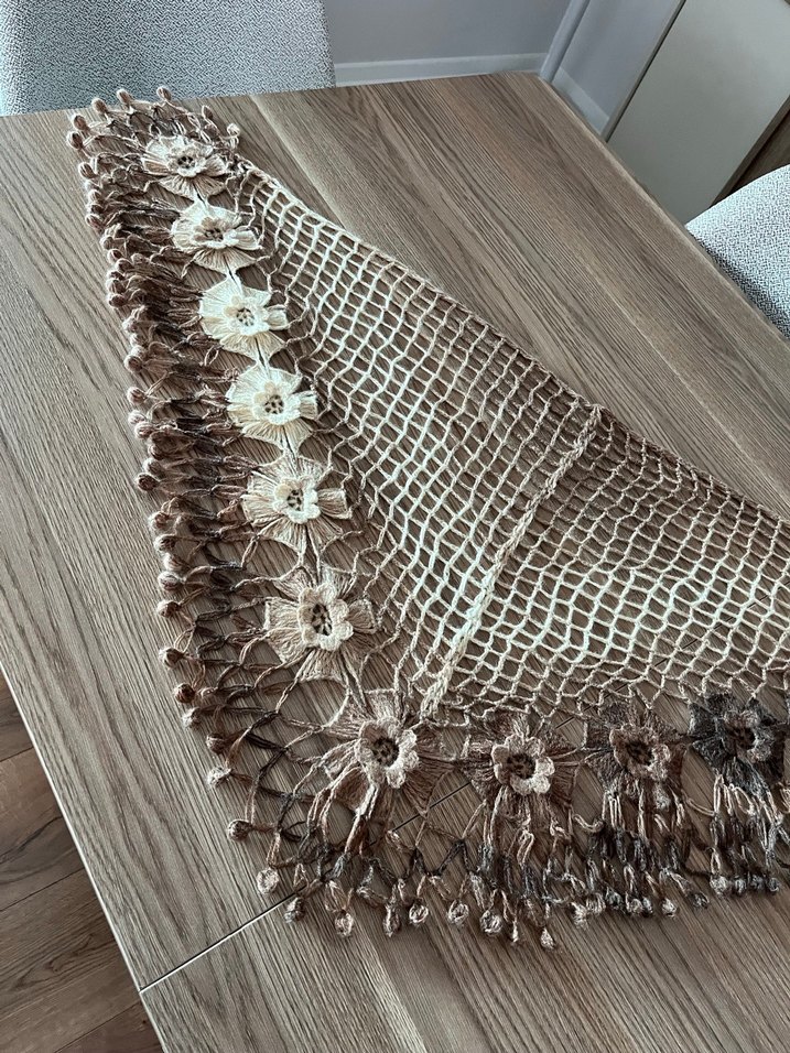 Dantel Detaylı Bohem Kadın Örgü Şal - Görsel 4