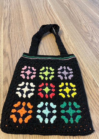 Renkli Örgü Bohem Kadın Çanta - Görsel 4