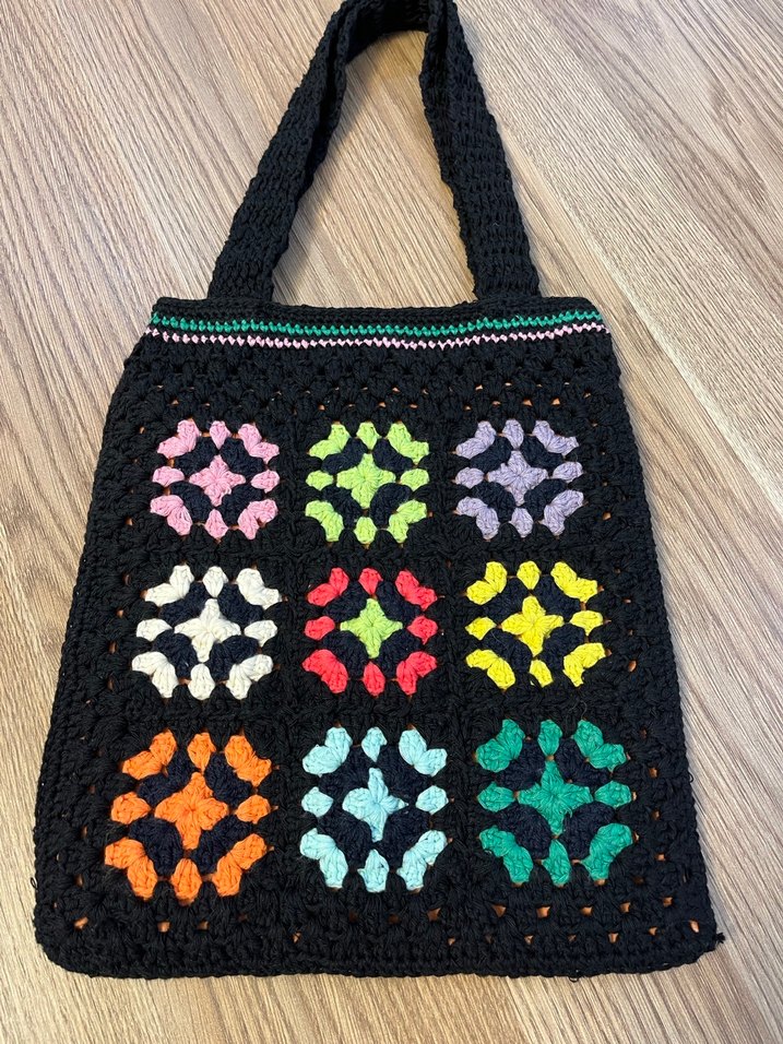 Renkli Örgü Bohem Kadın Çanta - Görsel 3