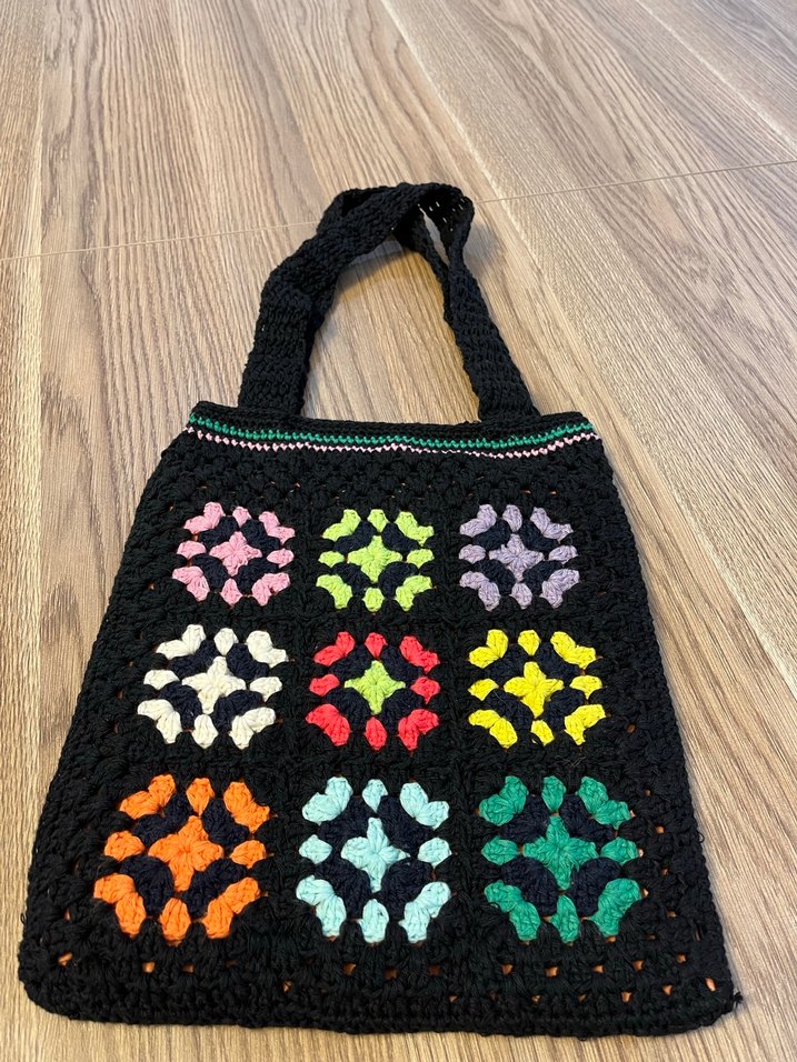 Renkli Örgü Bohem Kadın Çanta - Görsel 4