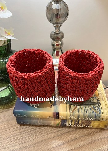 El Örgüsü Kırmızı Sepet Seti - Görsel 2