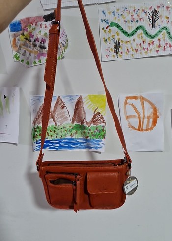 Kahverengi Deri Kadın Çanta - Görsel 8