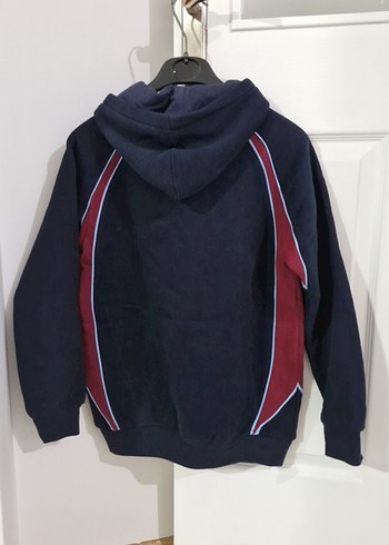 Bordo Kapüşonlu Fermuarlı Erkek çocuk Sweatshirt - Görsel 5