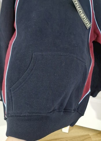 Bordo Kapüşonlu Fermuarlı Erkek çocuk Sweatshirt - Görsel 3