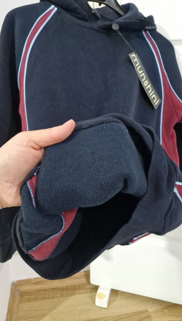 Bordo Kapüşonlu Fermuarlı Erkek çocuk Sweatshirt - Görsel 4