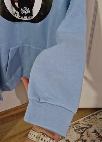 Mavi Kapüşonlu erkek çocuk Sweatshirt - Görsel 2