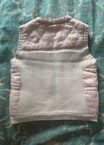 Kız Çocuk Pudra Triko Yelek - Görsel 3