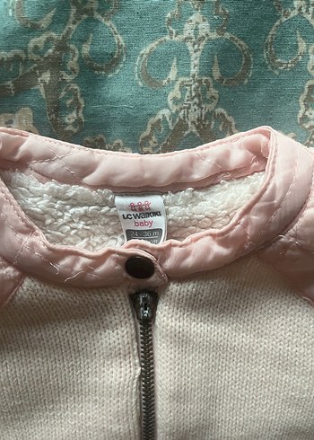 Kız Çocuk Pudra Triko Yelek - Görsel 2