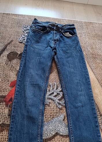 11-12 Yaş Beden mavi Renk Erkek çocuk jean