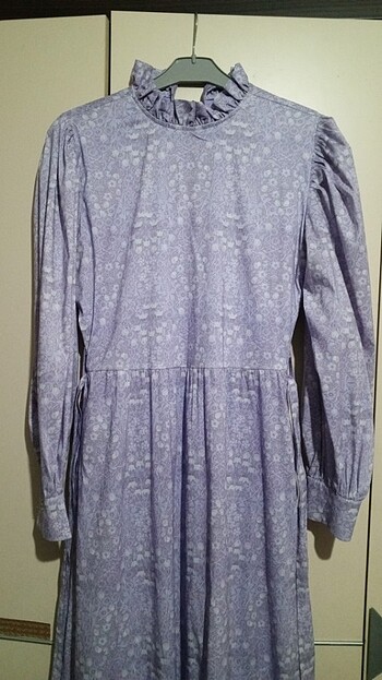 LİLA TESETTÜR ABİYE / GÜNLÜK ELBİSE (38 BEDEN UYUMLU) - Görsel 4