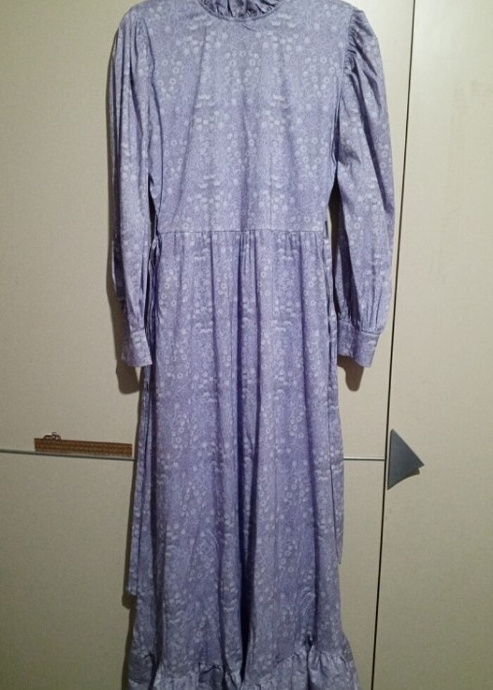 LİLA TESETTÜR ABİYE / GÜNLÜK ELBİSE (38 BEDEN UYUMLU) - Görsel 3