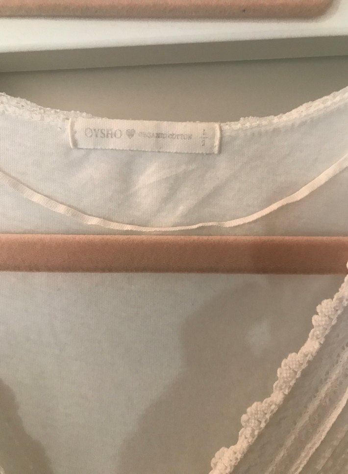 Beyaz V Yaka Hamile ve Emzirme Gecelik OYSHO - Görsel 2