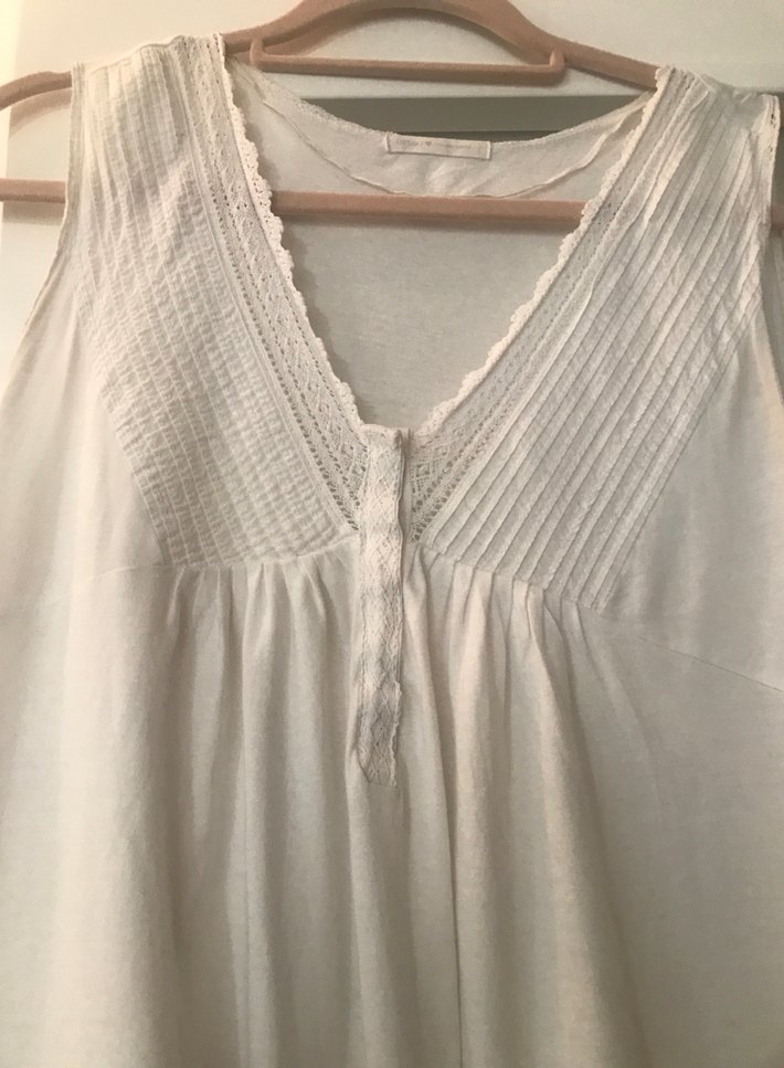 Beyaz V Yaka Hamile ve Emzirme Gecelik OYSHO - Görsel 3