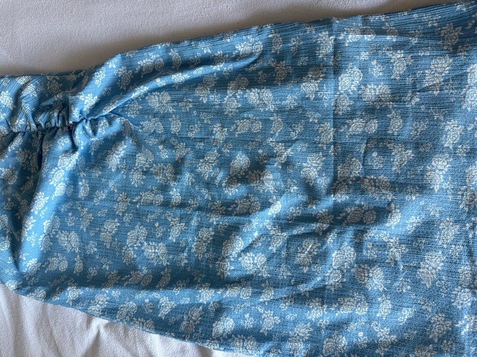 Mavi Bohem Doğum Kıyafeti Midi Etek - Görsel 2