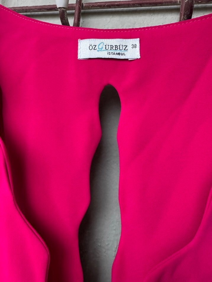 Pembe V Yakalı Uzun Hamile Bluzu - Görsel 3