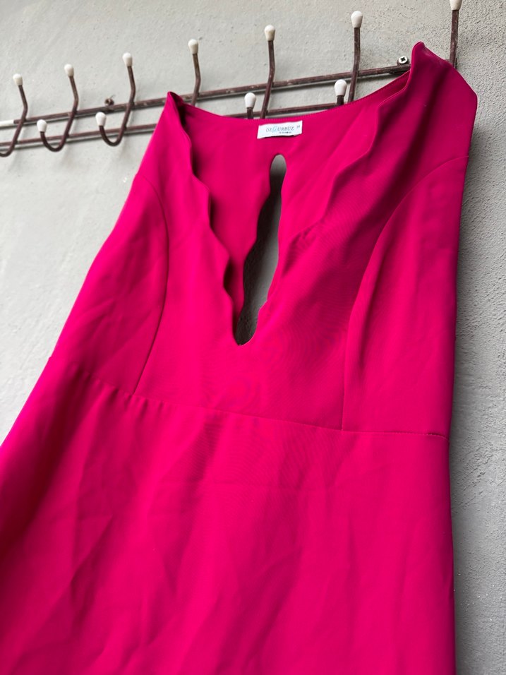 Pembe V Yakalı Uzun Hamile Bluzu - Görsel 2