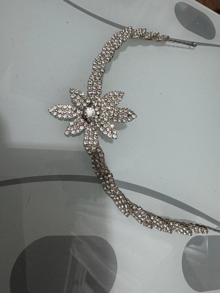 Gri Yılan Desenli Payetli Kadın Broş - Görsel 2