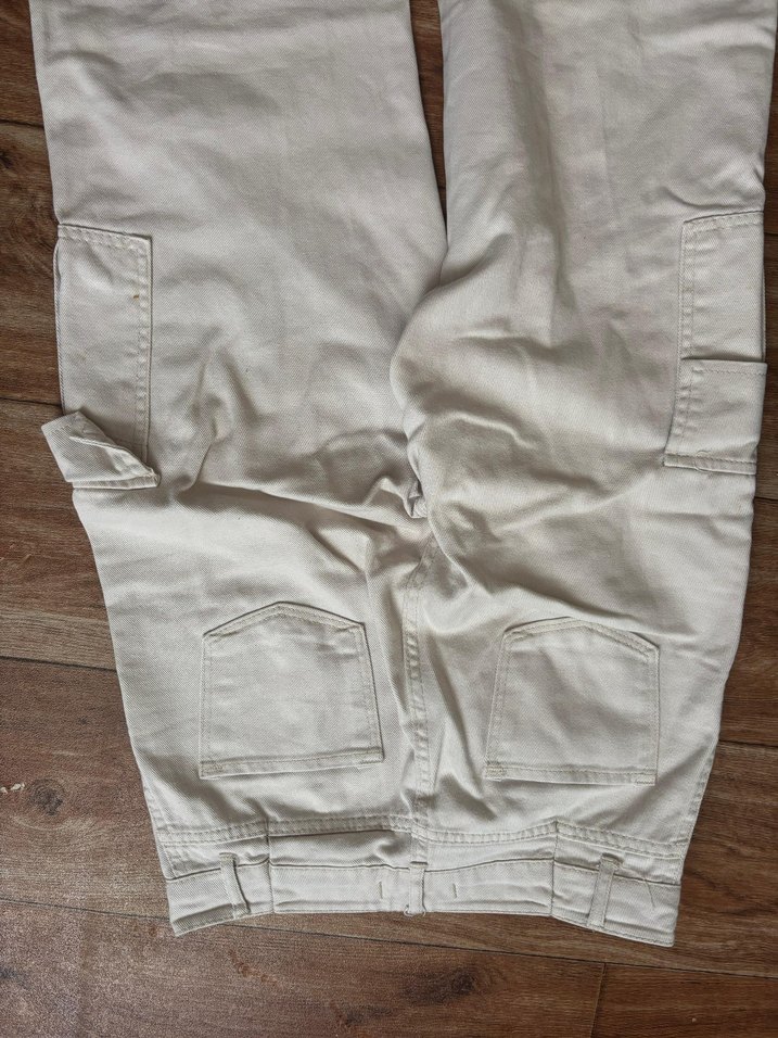 Bej Kadın Midi Boy Pamuklu Pantolon - Görsel 2