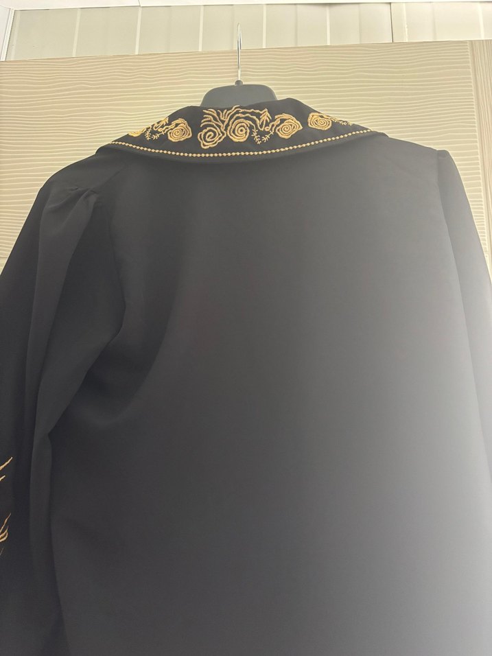 Nakışlı Siyah Bohem Kadın Gömlek - Görsel 4