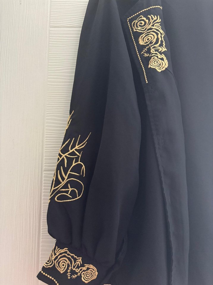 Nakışlı Siyah Bohem Kadın Gömlek - Görsel 2