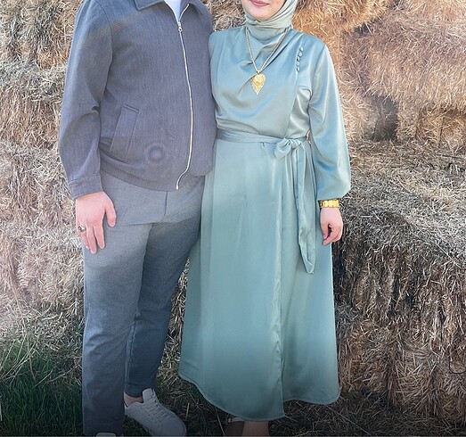 Tesettür saten abiye