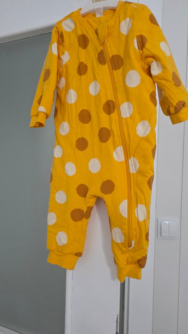 Renkli Puantiyeli Sarı Bebek Tulumu - Görsel 2