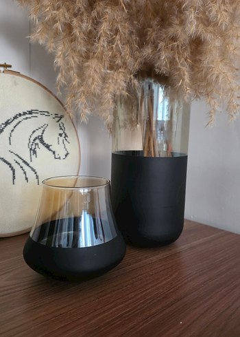 Siyah ve Bej Cam Vazolar - Görsel 4