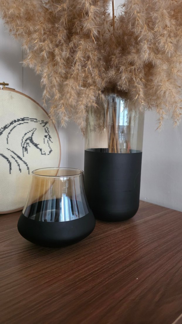 Siyah ve Bej Cam Vazolar - Görsel 4