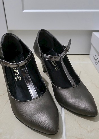 Gri Yılan Desenli Stiletto Topuklu Kadın Ayakkabı - Görsel 2