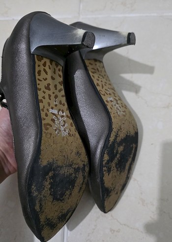 Gri Yılan Desenli Stiletto Topuklu Kadın Ayakkabı - Görsel 6