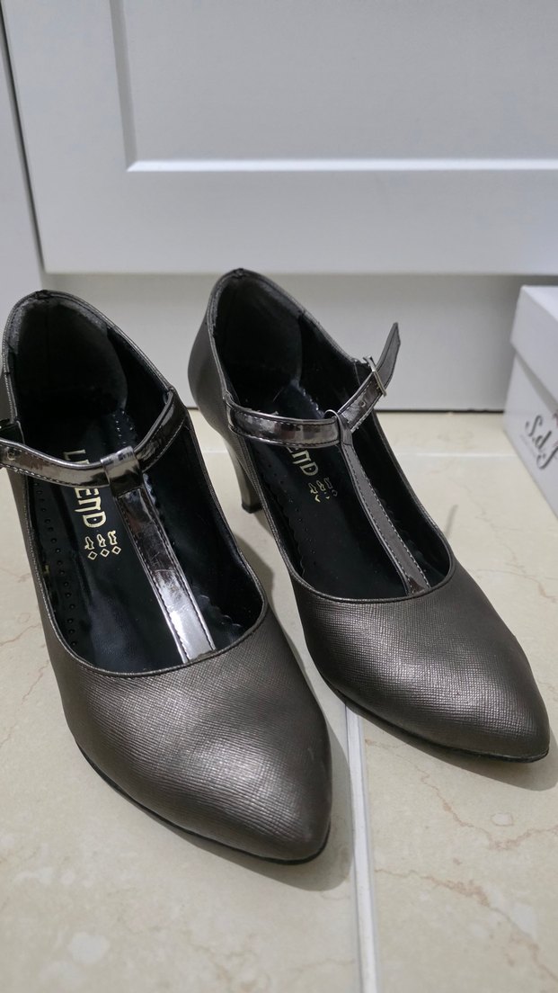 Gri Yılan Desenli Stiletto Topuklu Kadın Ayakkabı - Görsel 2