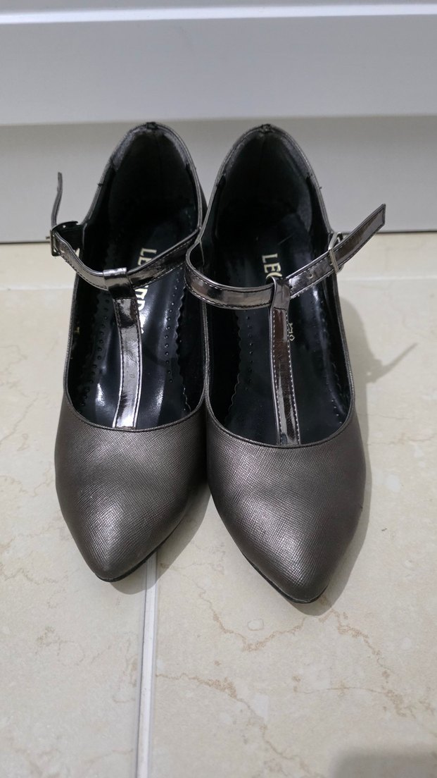 Gri Yılan Desenli Stiletto Topuklu Kadın Ayakkabı - Görsel 4