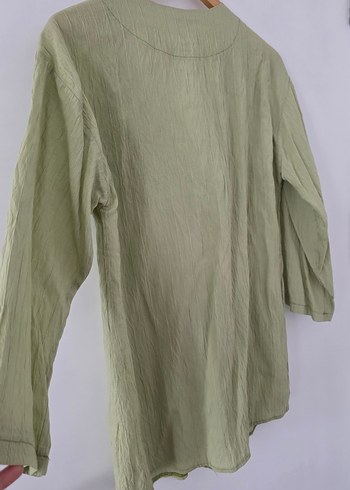 Bej Bohem Yarım Kollu Kadın Gömlek - Görsel 4