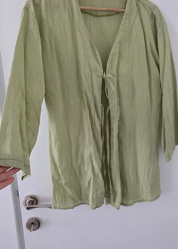 Bej Bohem Yarım Kollu Kadın Gömlek - Görsel 2