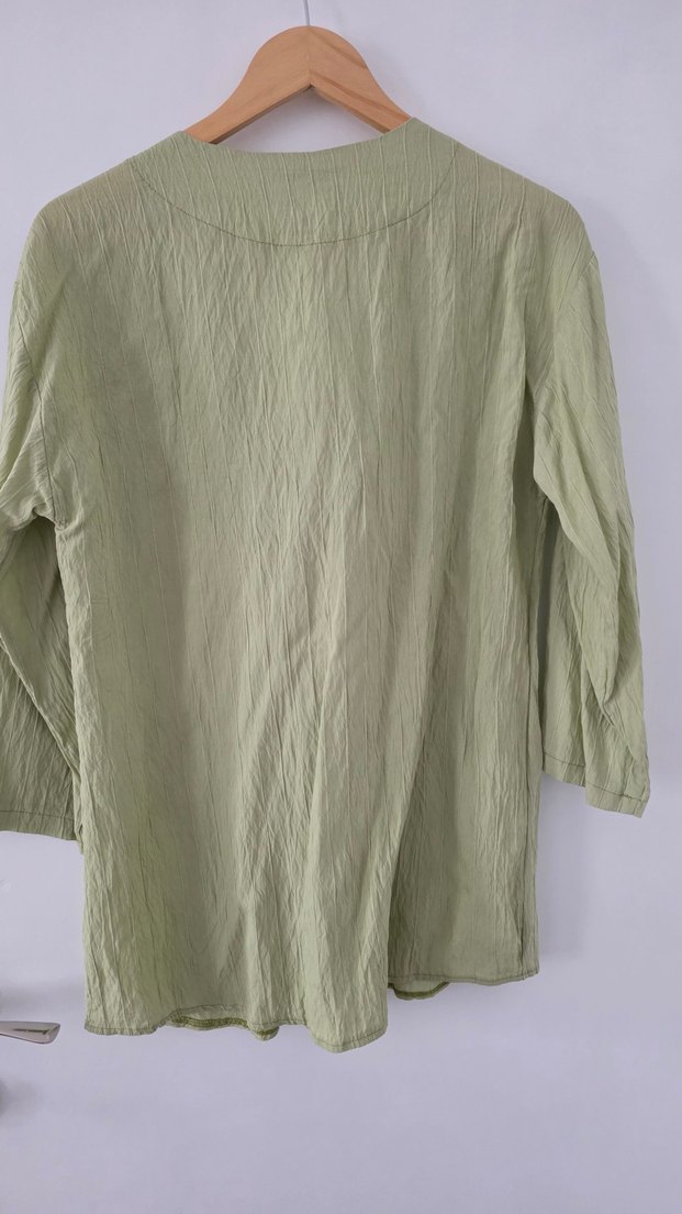 Bej Bohem Yarım Kollu Kadın Gömlek - Görsel 3