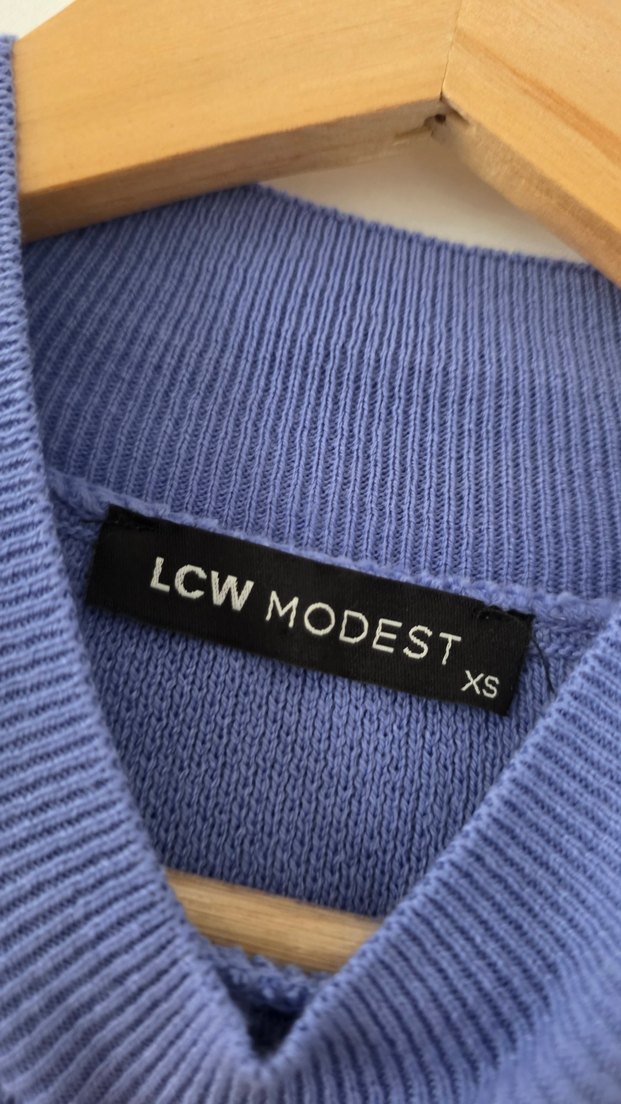 Mavi Örme Kadın Kazak - Görsel 3