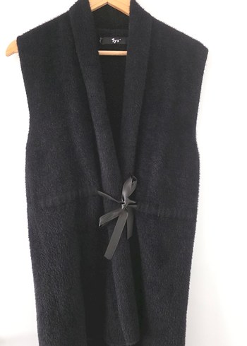 Kadın Siyah Kemerli Midi Yelek - Görsel 2